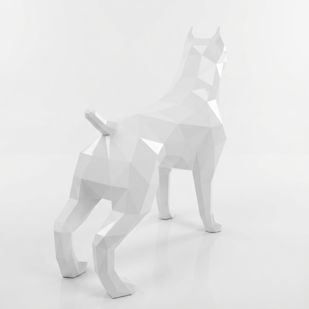 Grande Sculpture Pitbull Polygone