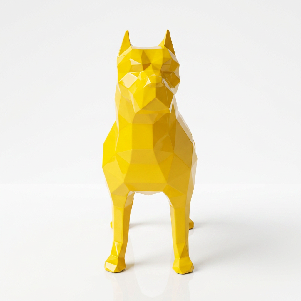 Grande Sculpture Pitbull Polygone