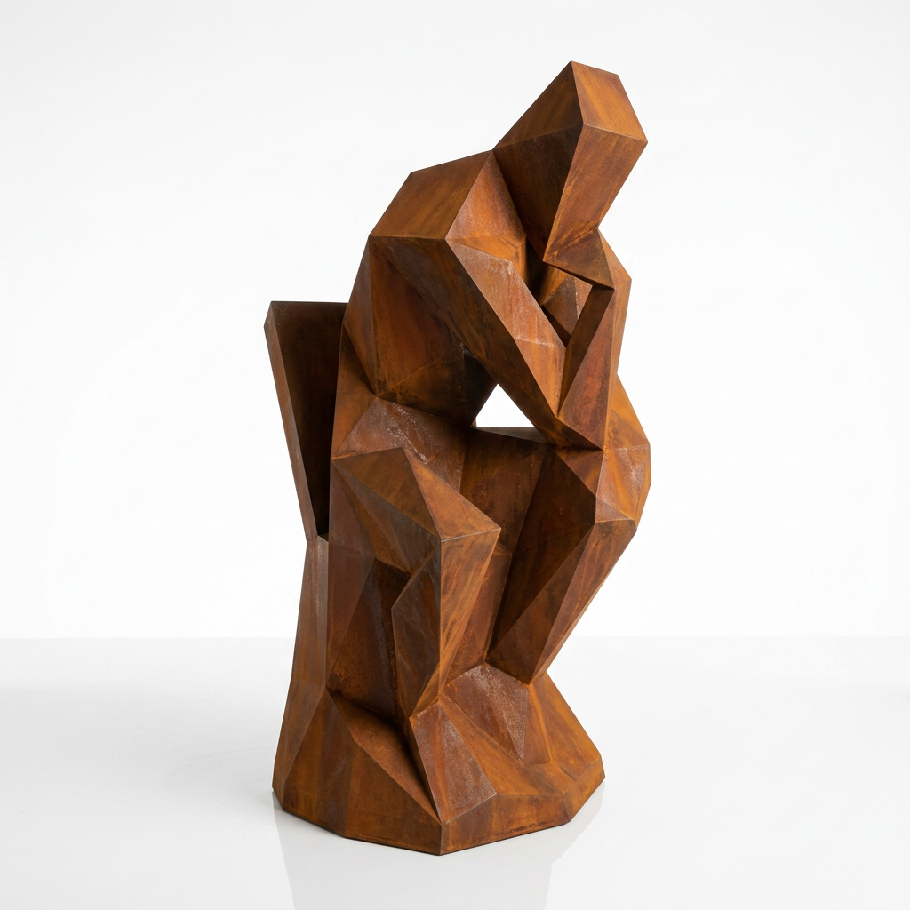 Grande Sculpture Abstrait "Le Penseur" Polygone