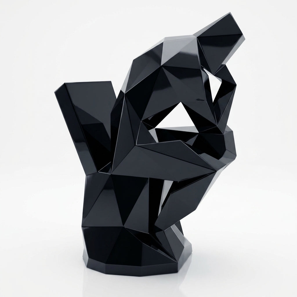 Grande Sculpture Abstrait  Le Penseur En Résine
