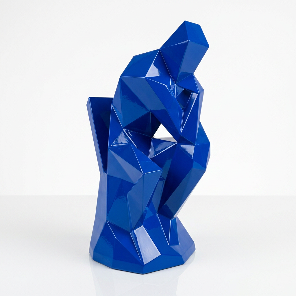 Grande Sculpture Abstrait "Le Penseur" Polygone