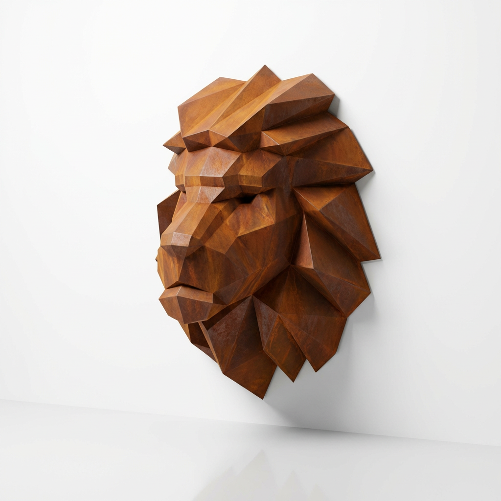 Tête Lion Polygone