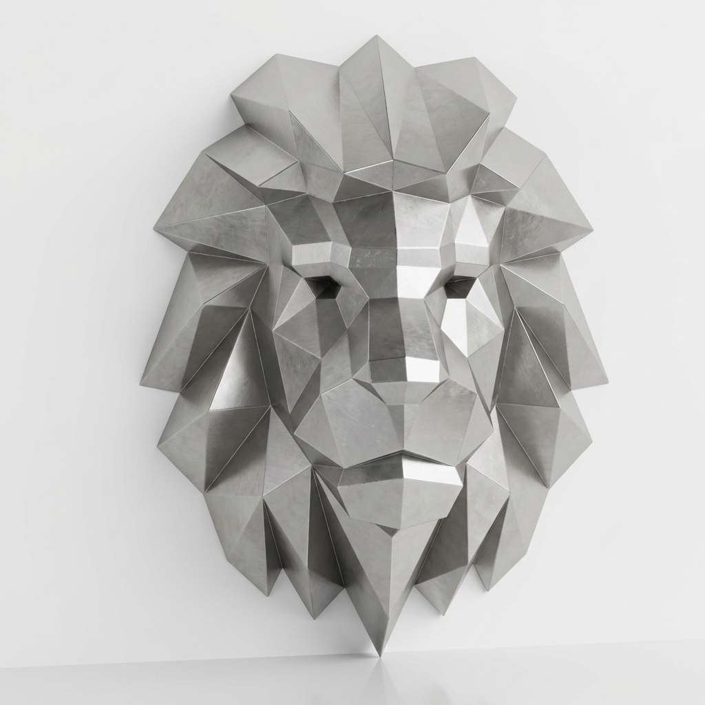 Tête Lion Polygone