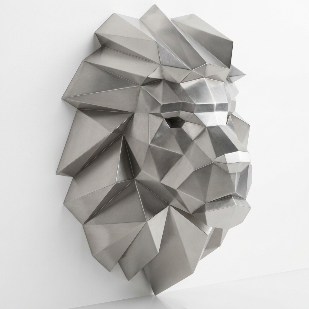 Tête Lion Polygone