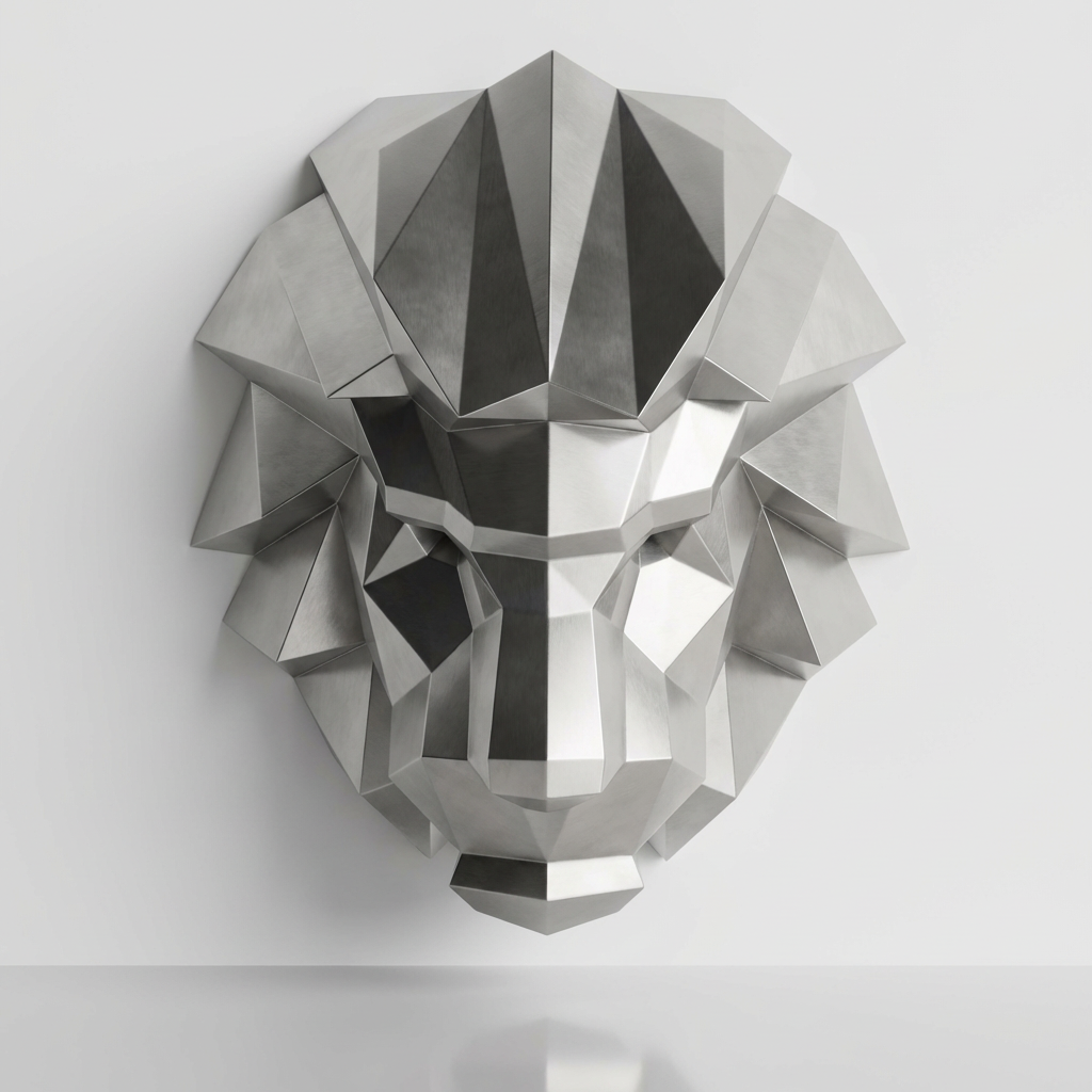 Tête Lion Polygone