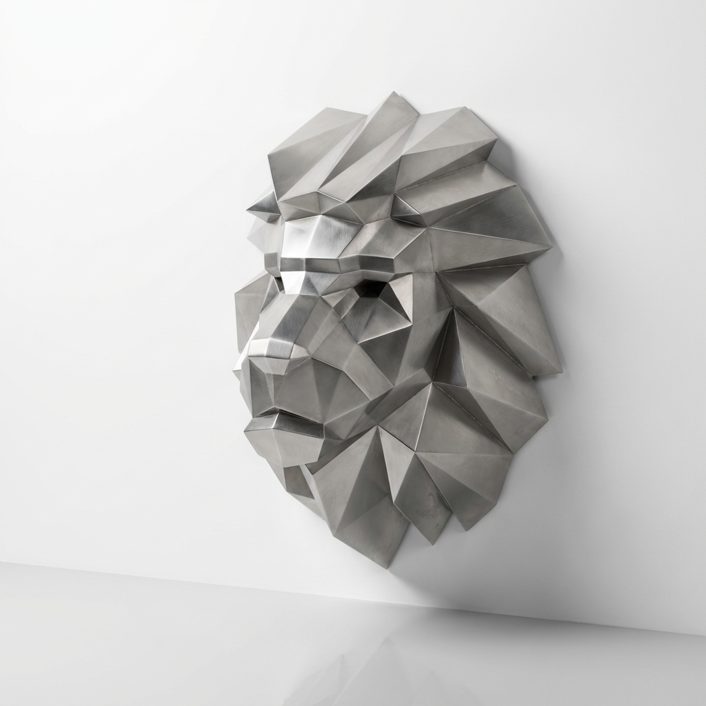 Tête Lion Polygone