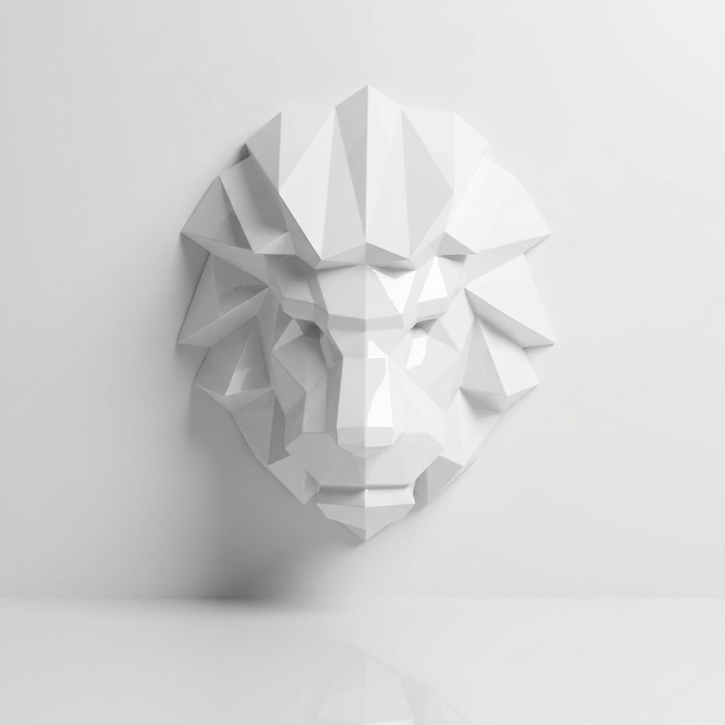 Tête Lion Polygone
