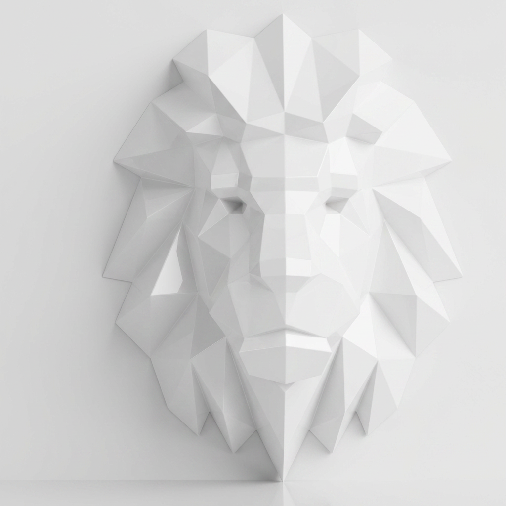 Tête Lion Polygone