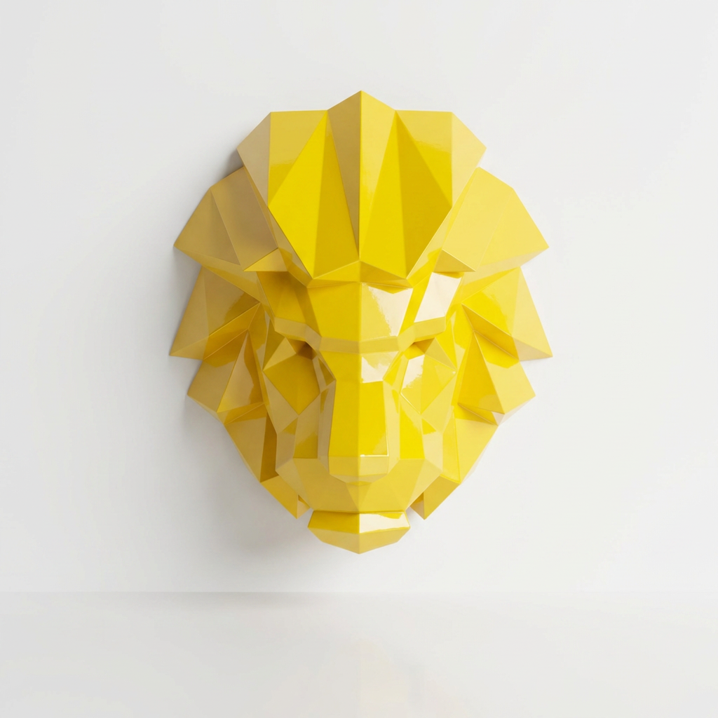 Tête Lion Polygone
