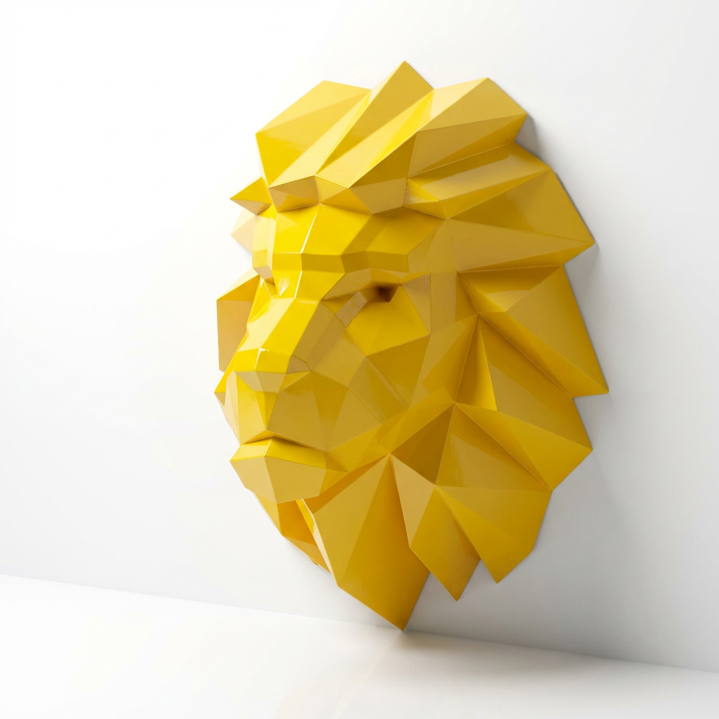 Tête Lion Polygone