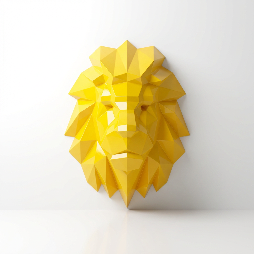 Tête Lion Polygone