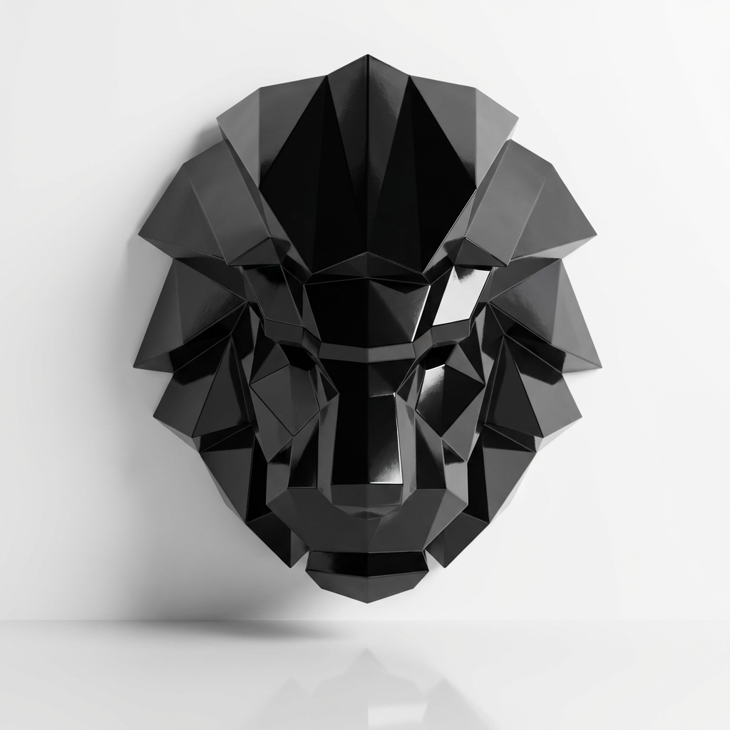 Tête Lion Polygone