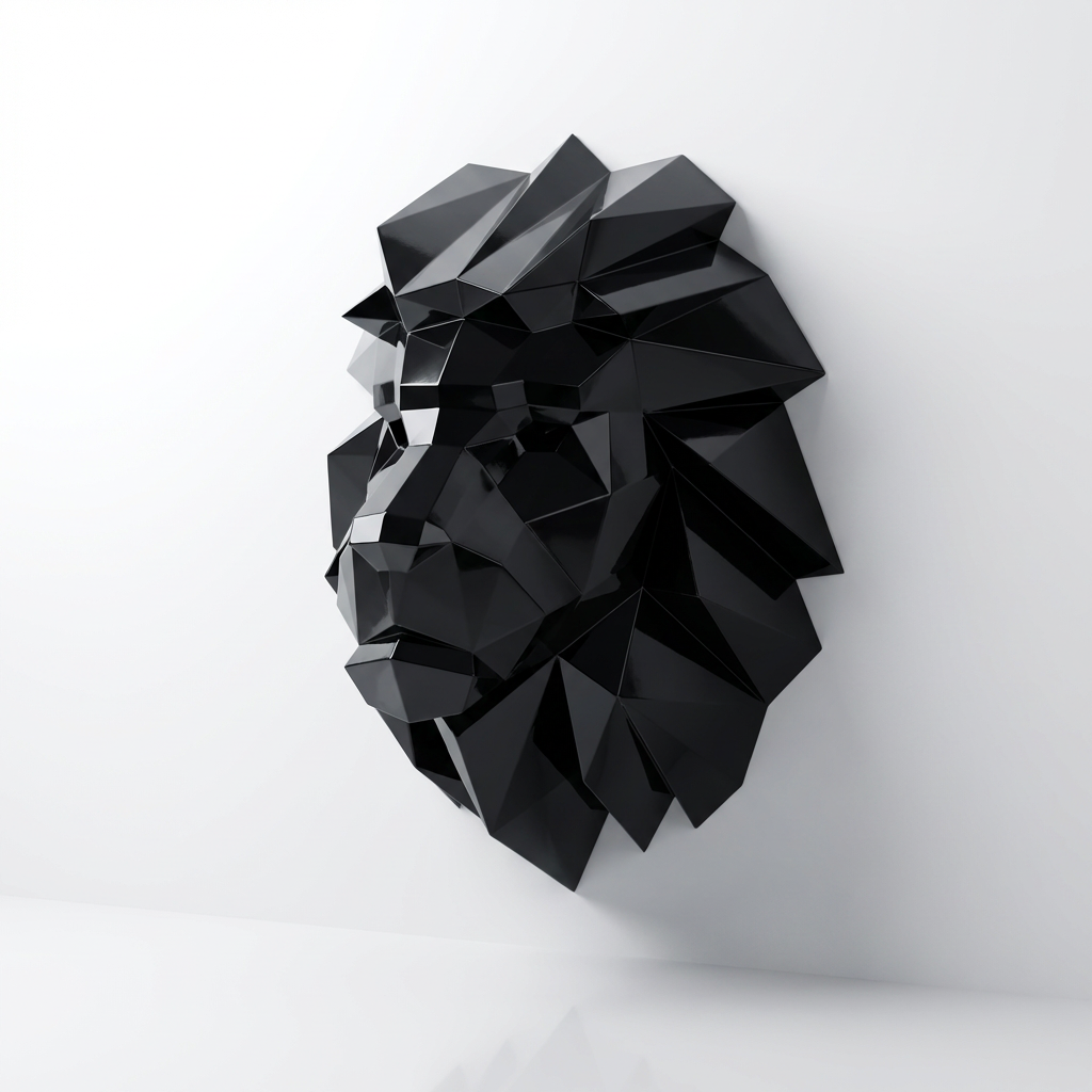 Tête Lion Polygone