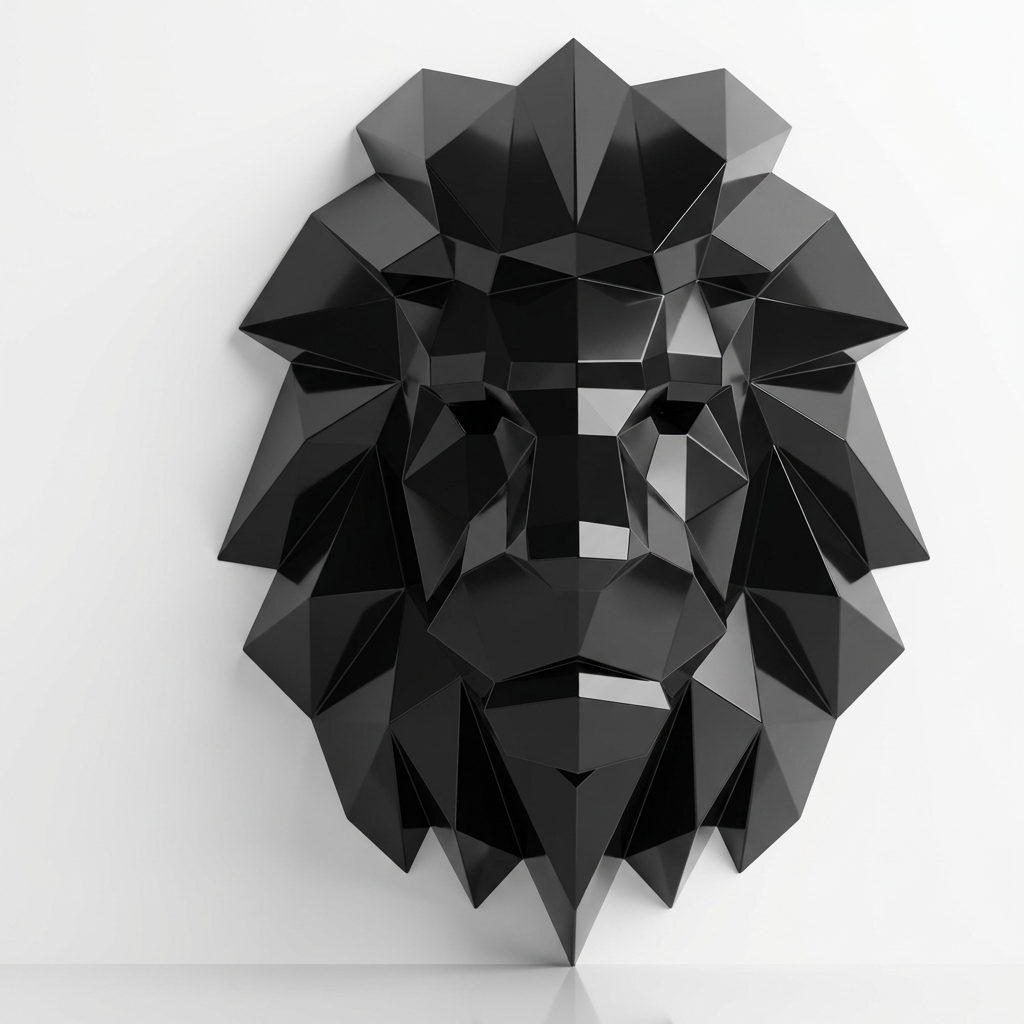 Tête Lion Polygone