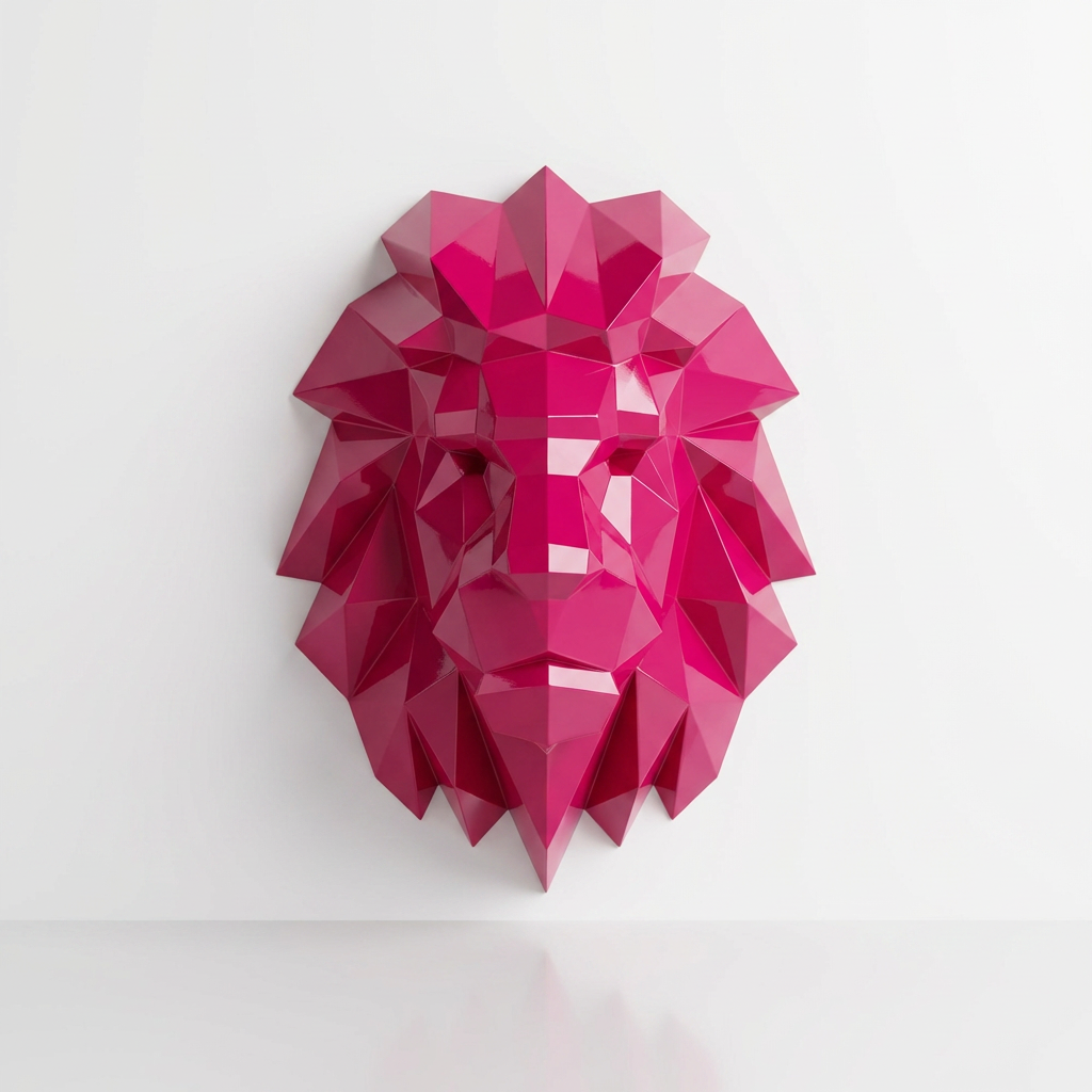 Tête Lion Polygone