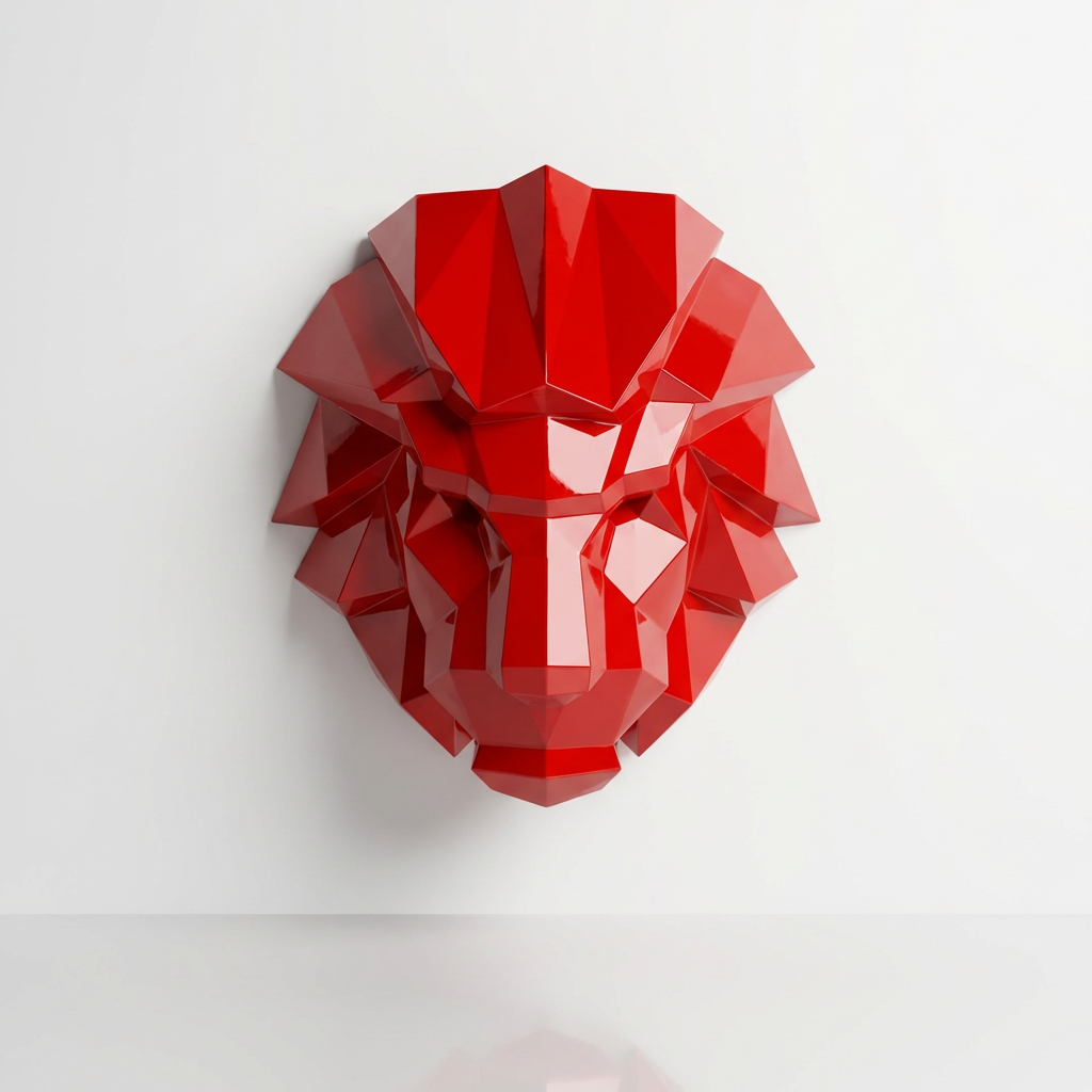 Tête Lion Polygone