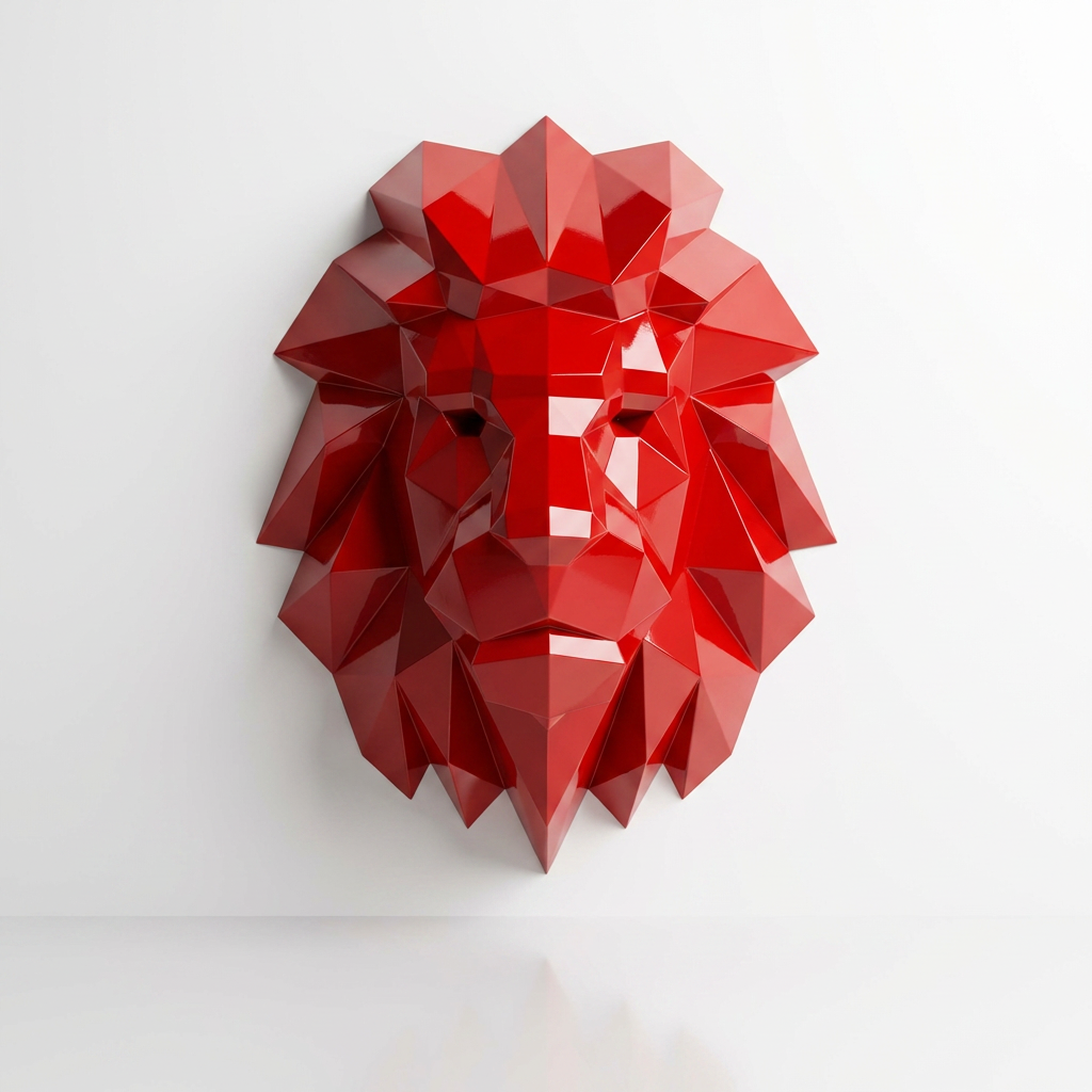 Tête Lion Polygone