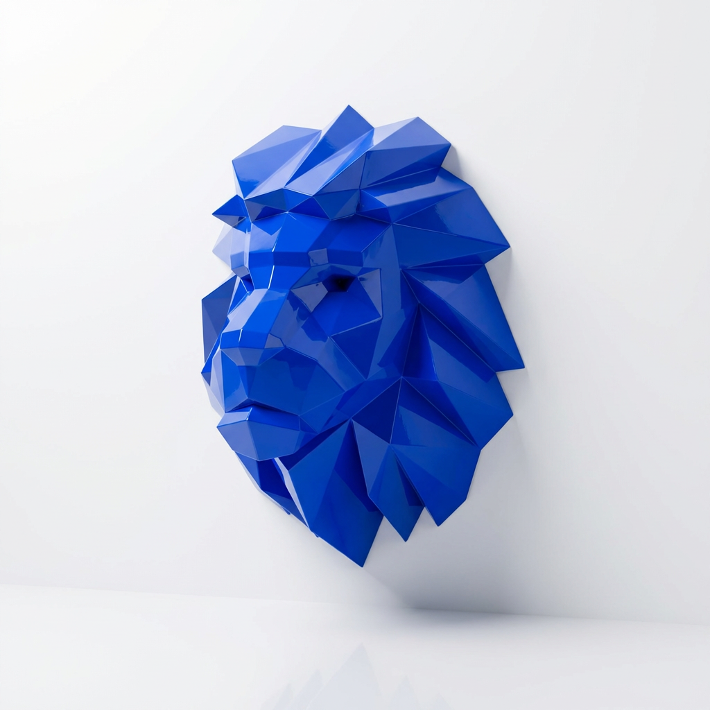 Tête Lion Polygone