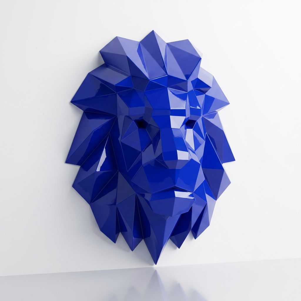 Tête Lion Polygone