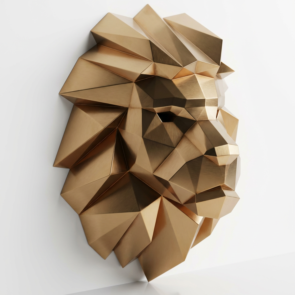 Tête Lion Polygone