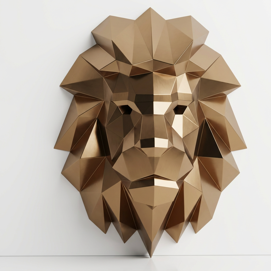 Tête Lion Polygone
