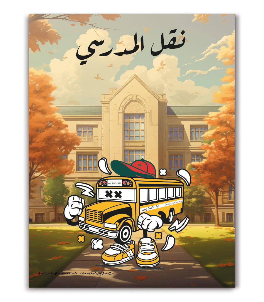 Tableau Décoratif - "Transport Scolaire Marocain"