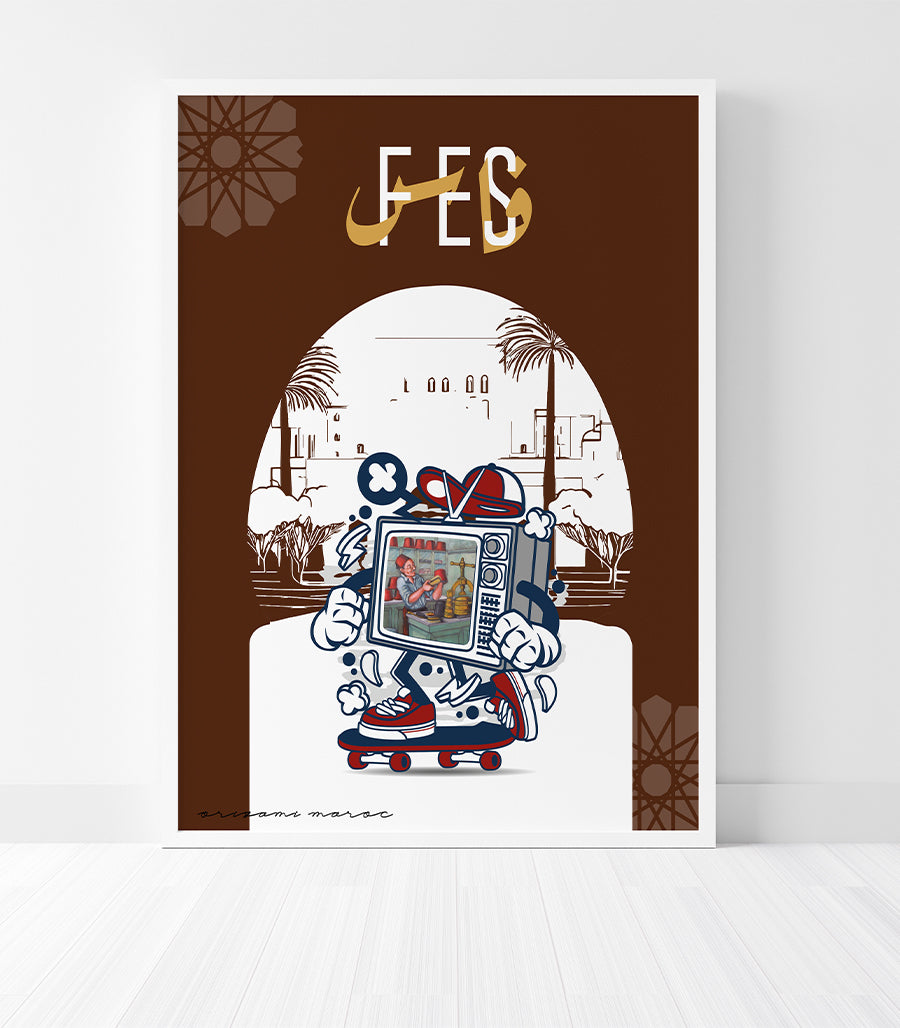 Tableau Décoratif - &quot;Fès entre Tradition et Modernité&quot;