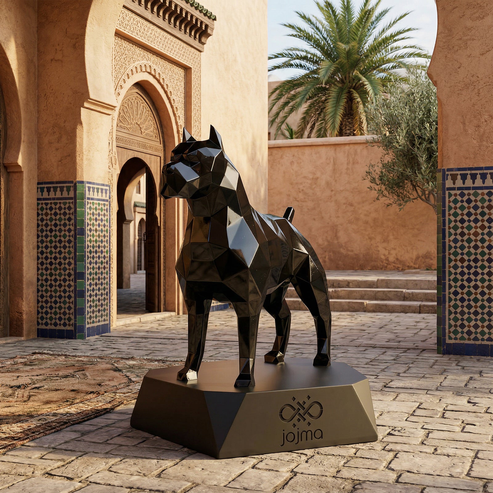 Sculpture Pitbull Polygone Résine