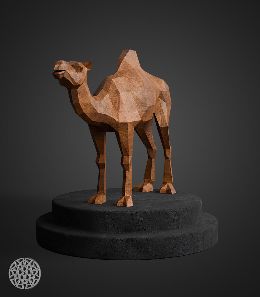 Sculpture Métallique Chameau en Acier Corten