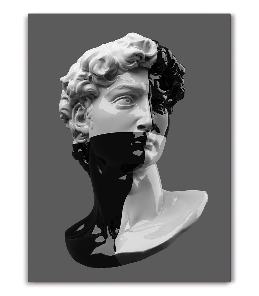 Tableau Contraste Moderne Dualité en Noir & Blanc