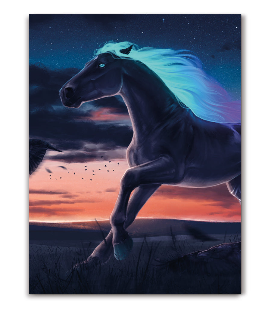Tableau Décoratif - Cheval Céleste à la Tombée de la Nuit