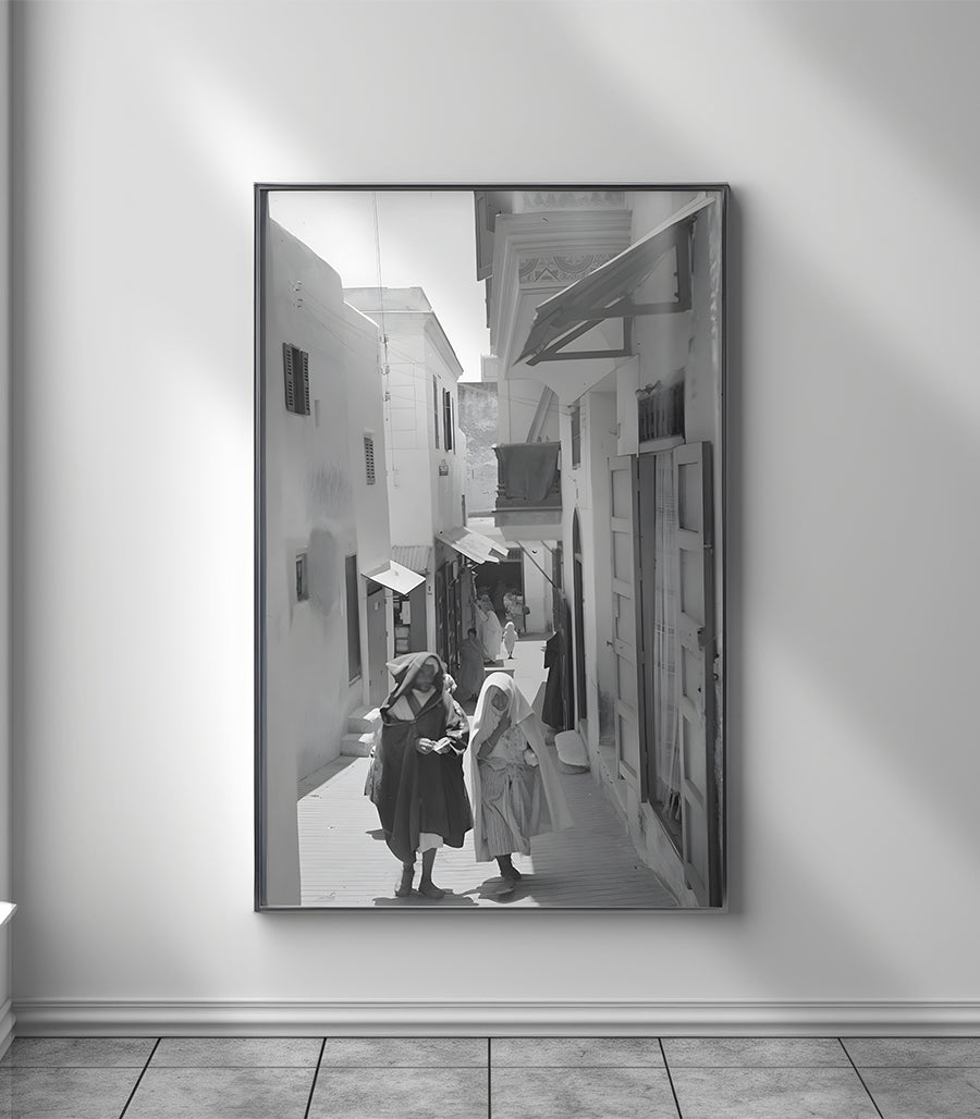 Tableau décoratif des ruelles animées de nostalgie