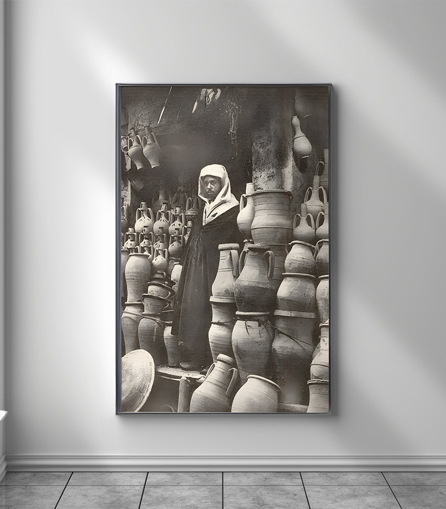 Tableau décoratif 'Le Gardien de l'Argile - Souvenirs de Fès'