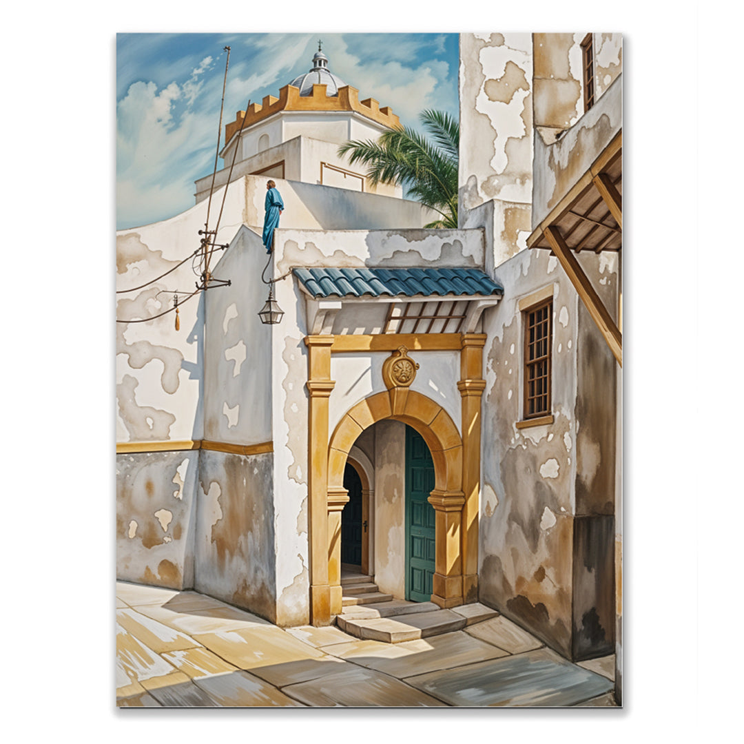 Tableau Décoratif Marocain - Lumière et Ombres à Essaouira