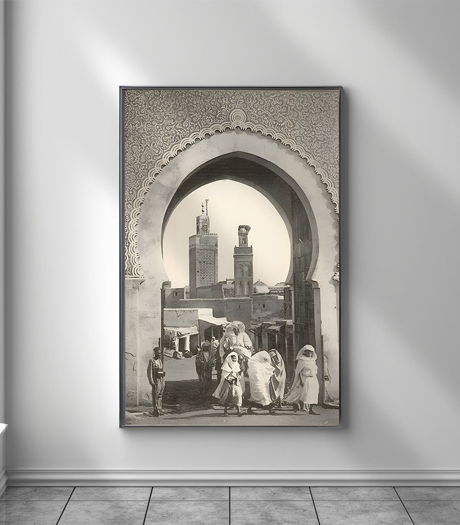 Tableau décoratif &#39;Maroc, Fès, Entrée de la Médina - Empreinte du Passé