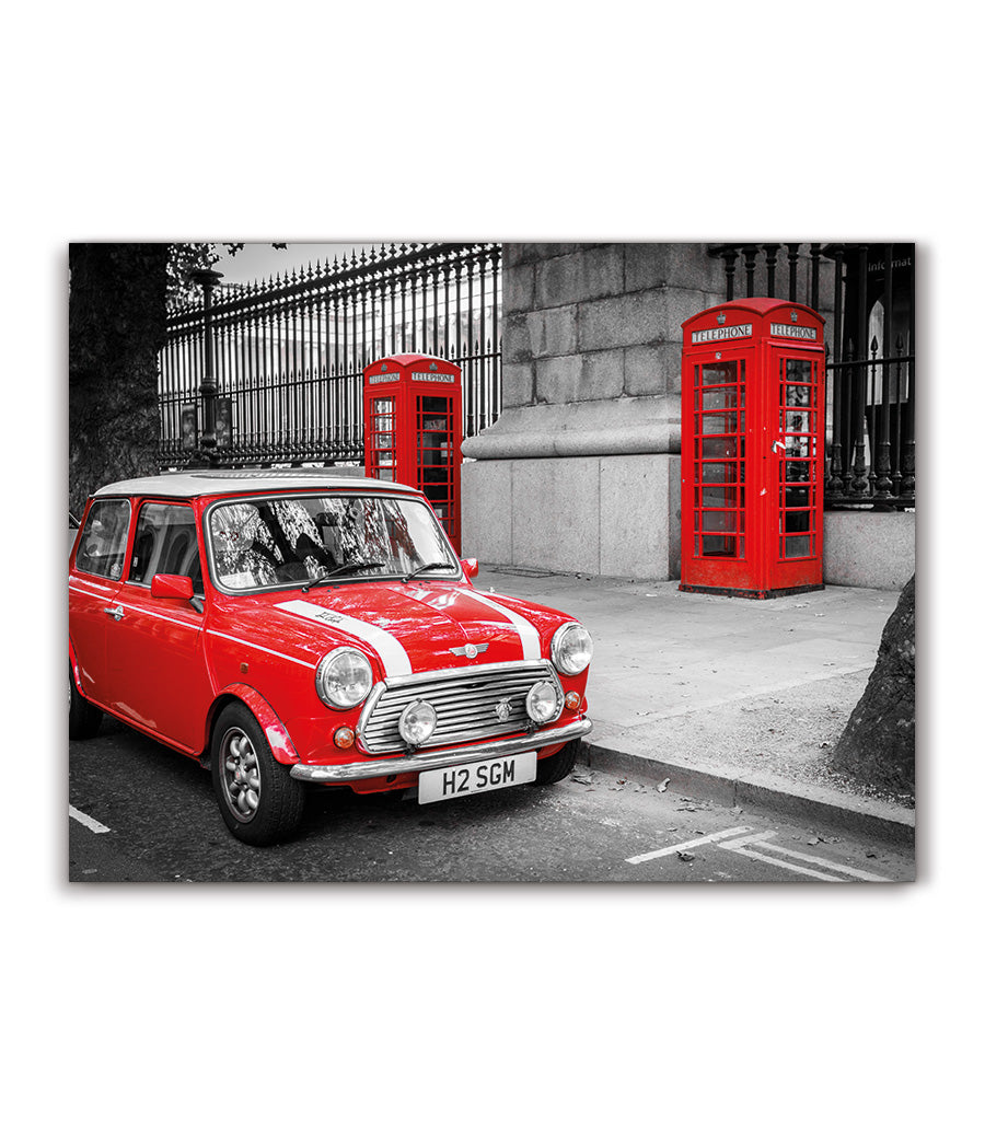 Tableau Mini Cooper et Cabines Téléphoniques