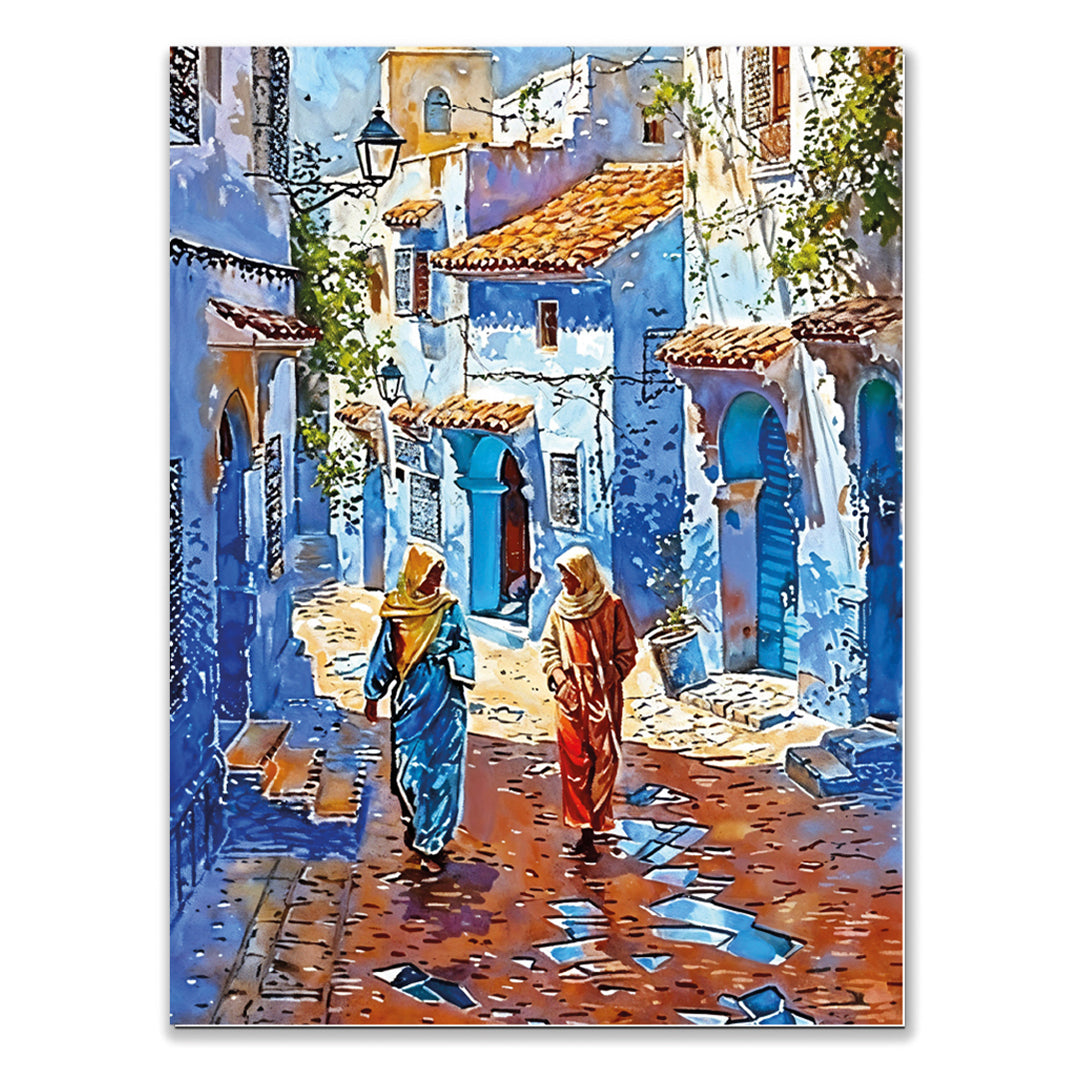 Tableau Décoratif Marocain - Promenade à Chefchaouen