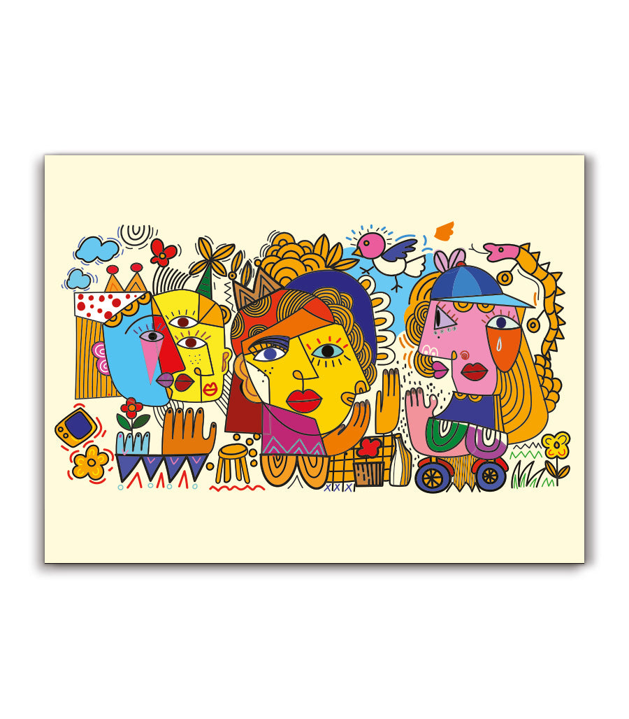 Tableau décoratif modernité cubiste éclatante