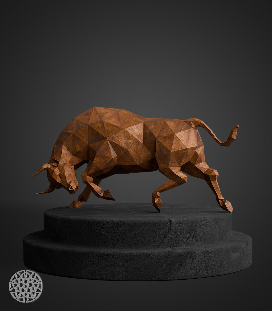 Sculpture Métallique Taureau en Acier Corten