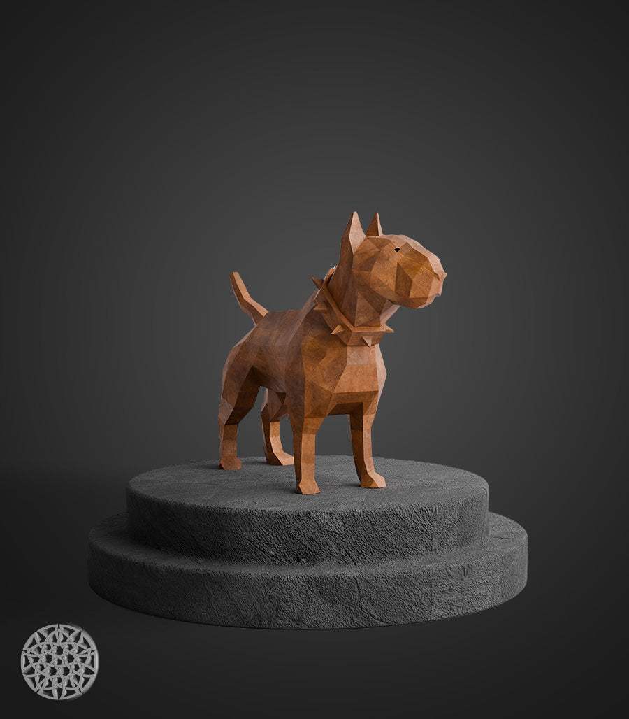 Sculpture Métallique Bull Terrier en Acier Corten