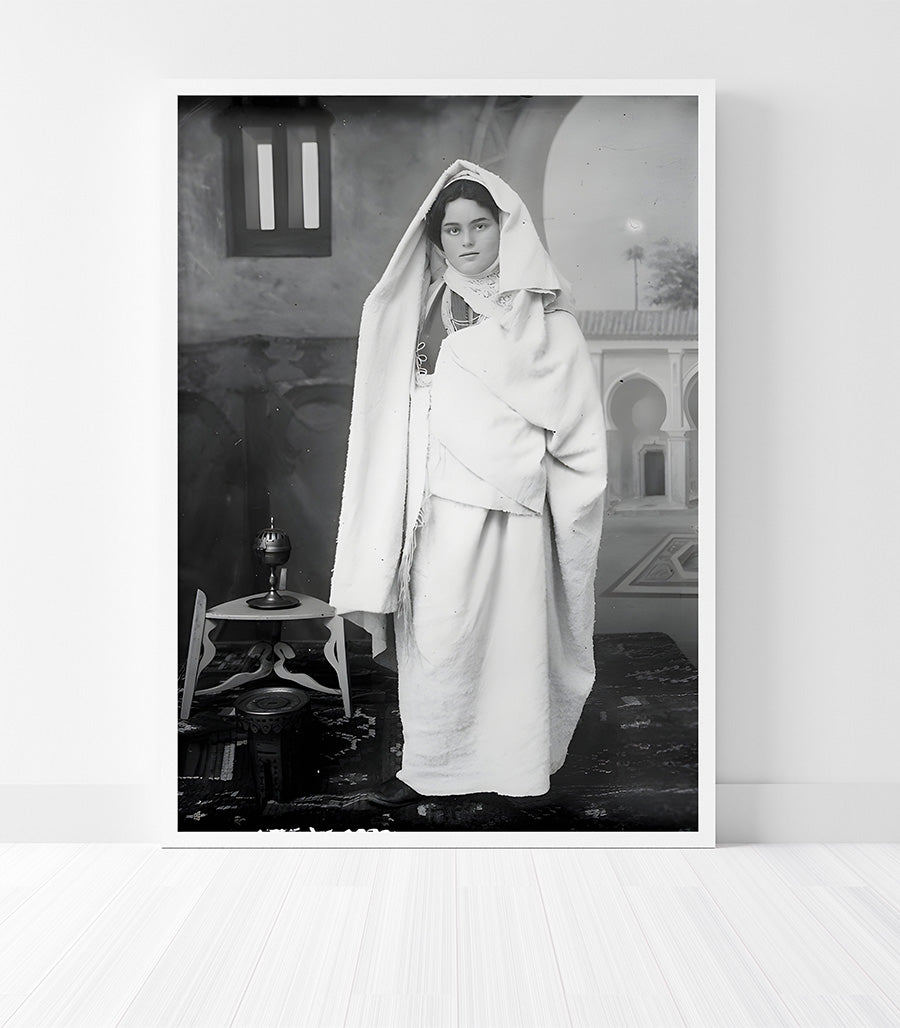 Tableau décoratif 'Élégance Marocaine en Noir et Blanc'