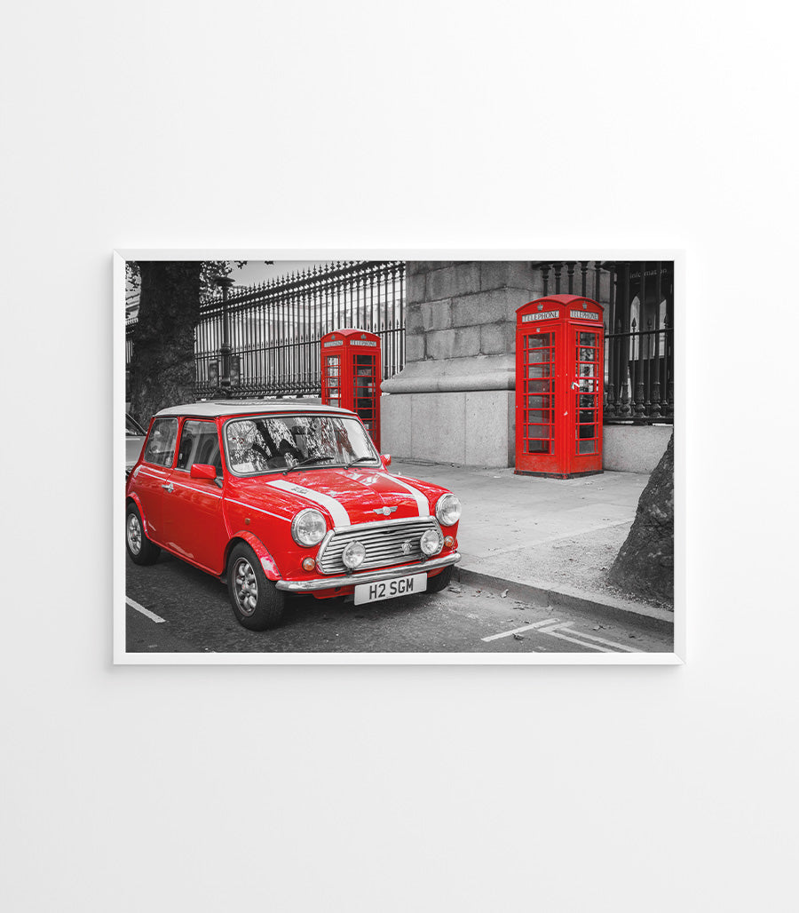 Tableau Mini Cooper et Cabines Téléphoniques