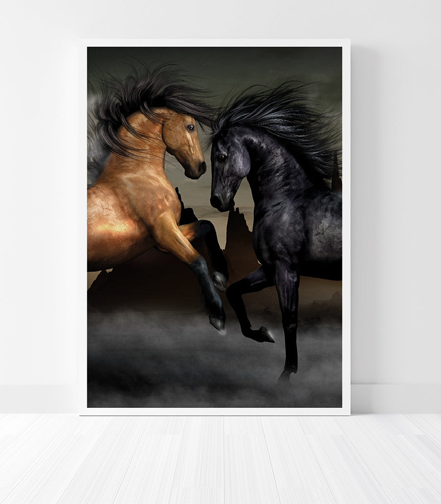 Tableau Décoratif - Confrontation Équine