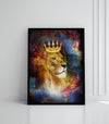 Tableau Holistique Lion Royal - Design 3D en Impression sur Velours