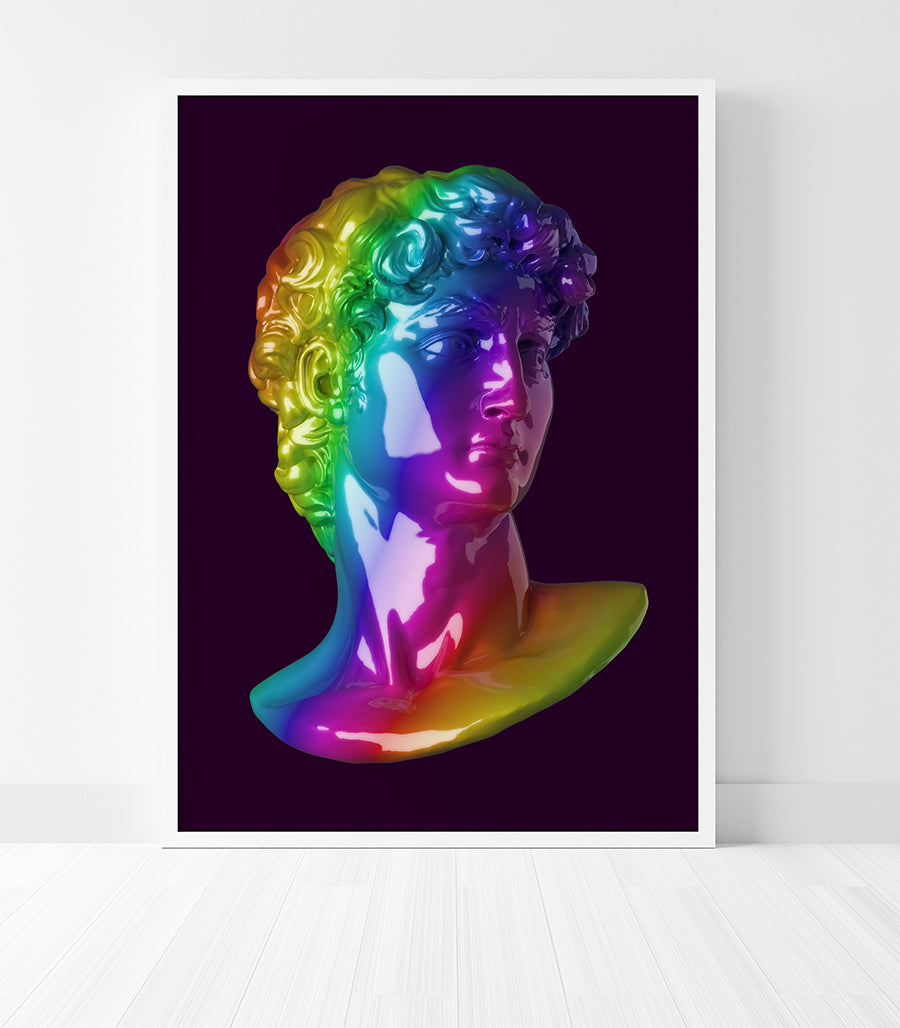 Tableau Buste Arc-en-Ciel Lumineux