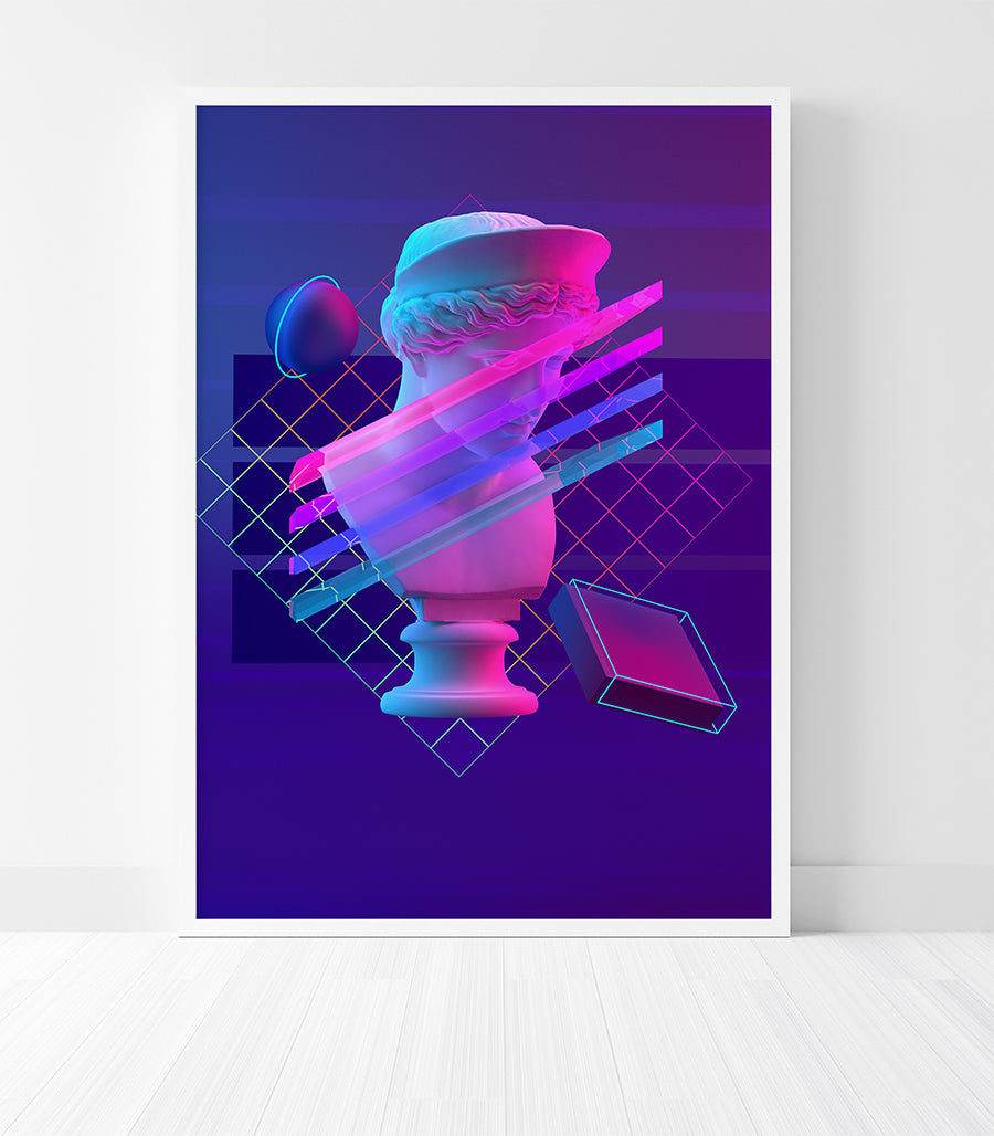 Tableau Néon Rétro-Futuriste