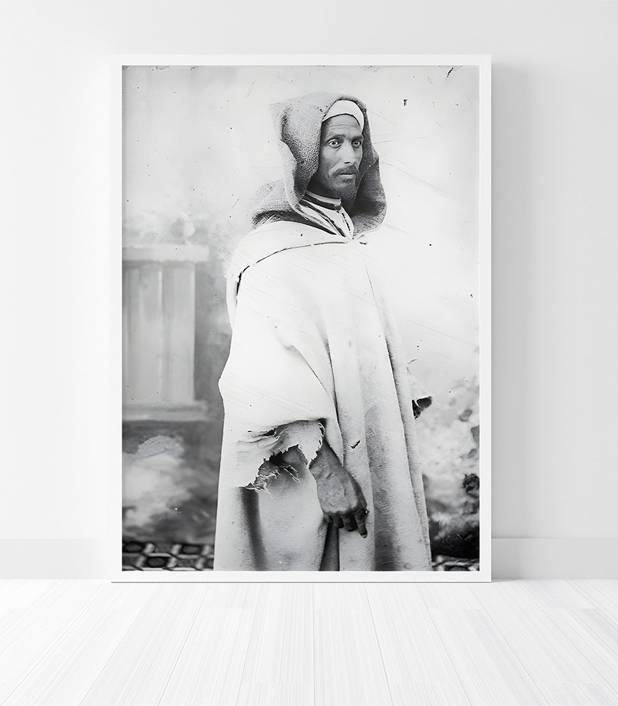 Tableau décoratif 'Mémoire Marocaine en Noir et Blanc'