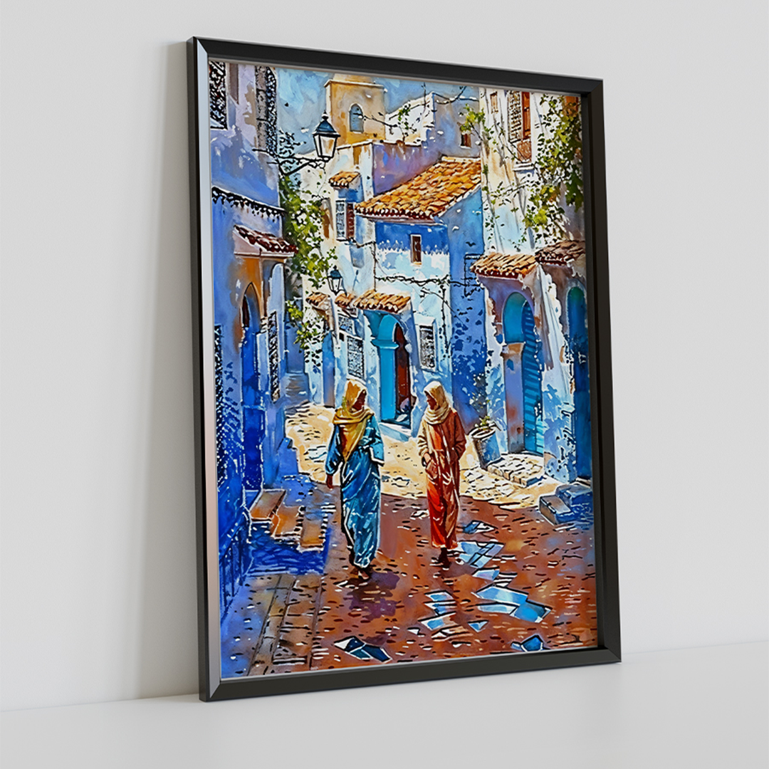 Tableau Décoratif Marocain - Promenade à Chefchaouen