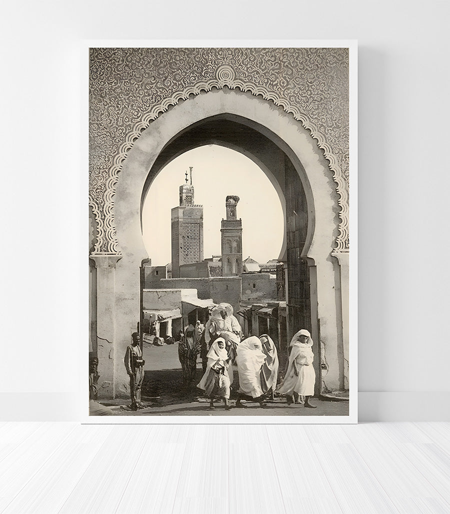 Tableau décoratif &#39;Maroc, Fès, Entrée de la Médina - Empreinte du Passé