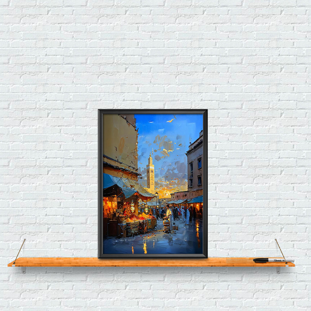 Tableau Décoratif Marocain - Crépuscule à Marrakech